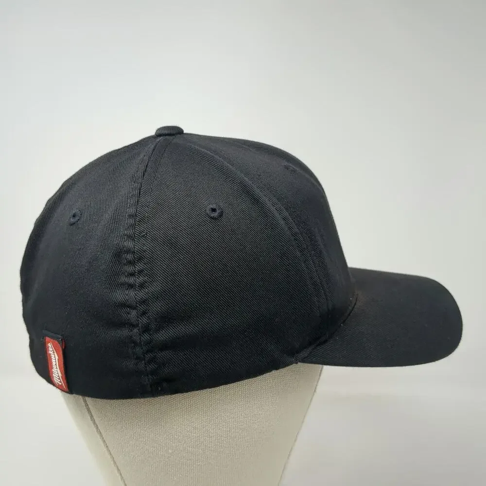Milwaukee Baseball Cap Black One Size Flexfit Gray Logo Stretch Fit Work Hat
